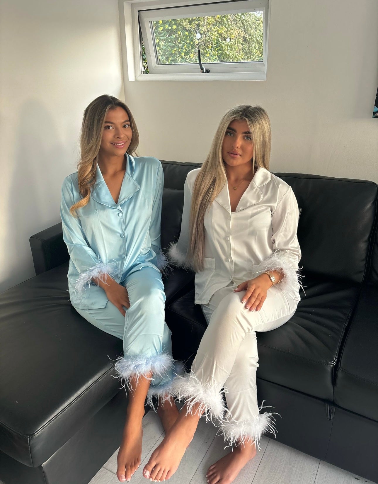 Baby Blue & white feather pyjamas