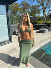 Olive green 3 piece bikini set