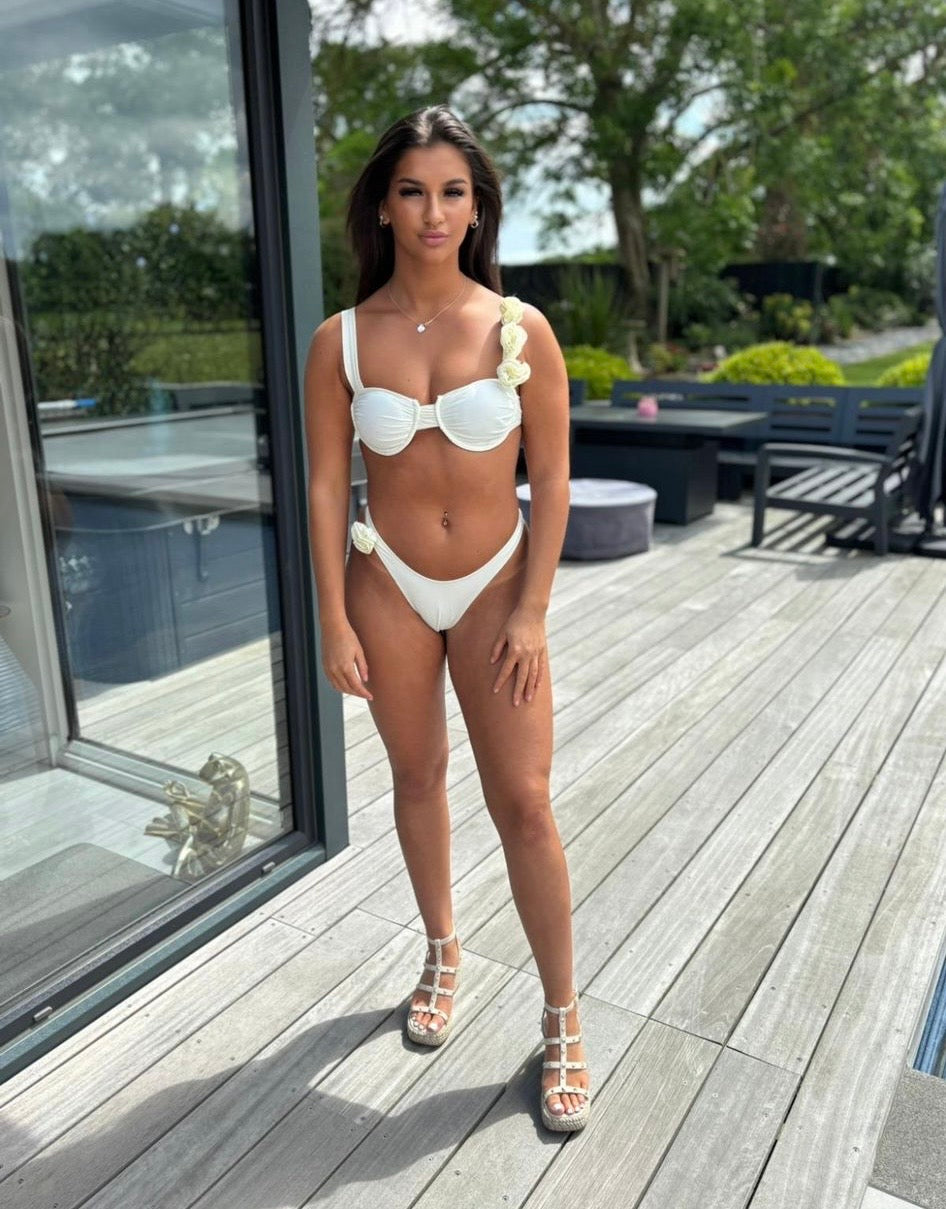 Cream rose bikini