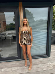 Leopard print mini dress