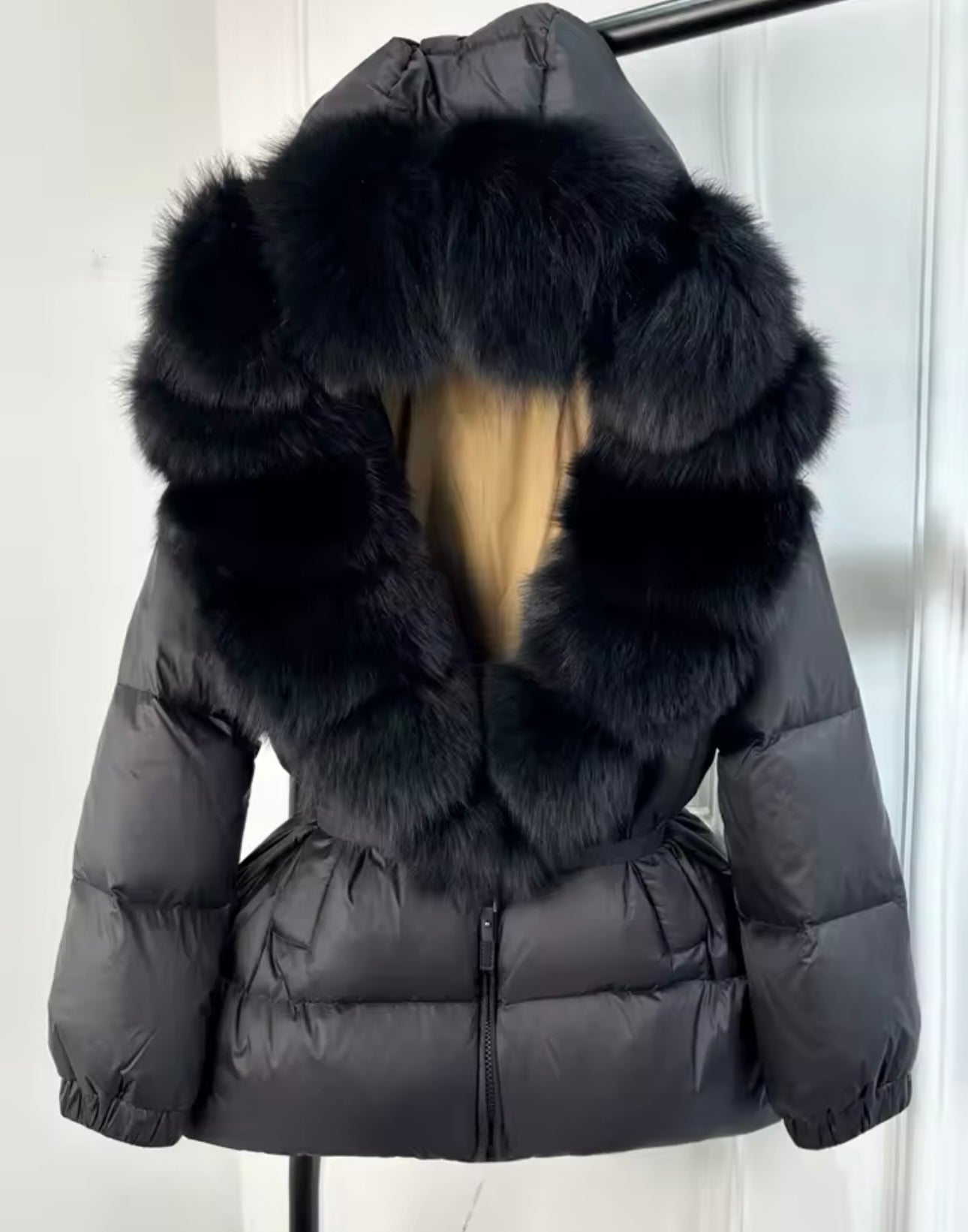 Black fur coat