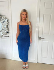 Royal blue glitter maxi dress