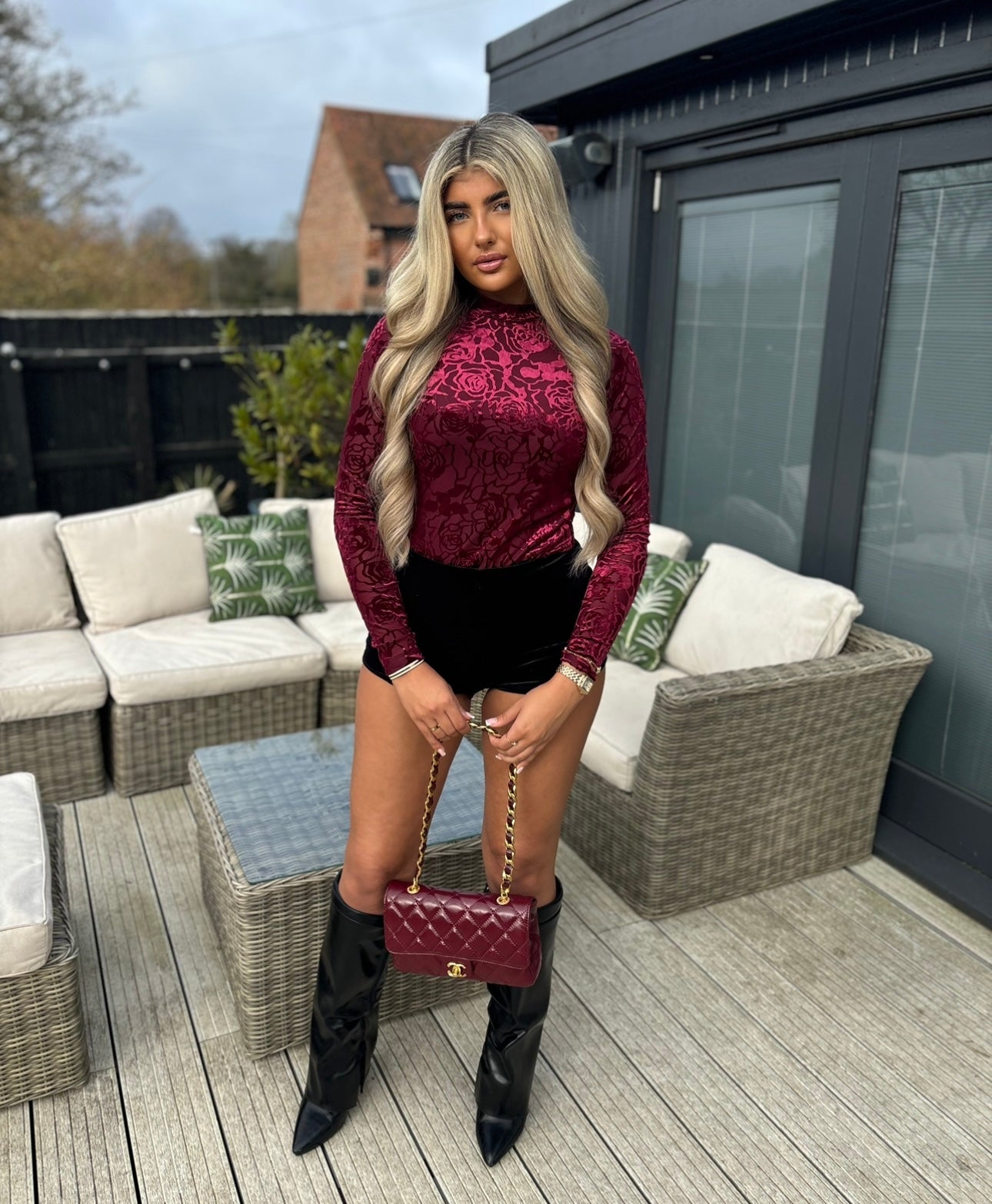 Red rose bodysuit