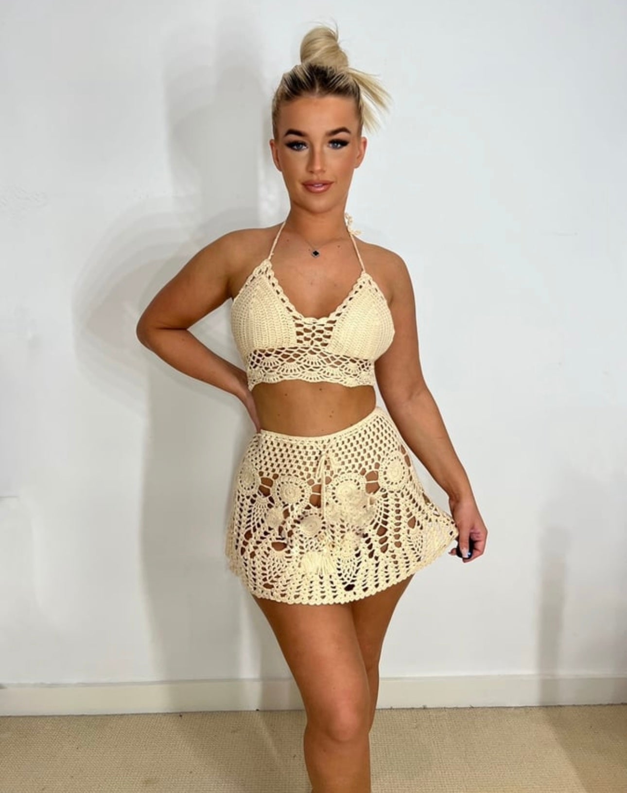 Cream crochet co-ord