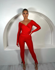 Red long sleeved co-ord