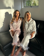 Baby pink feather pyjamas