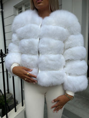 Snow White fox fur coat