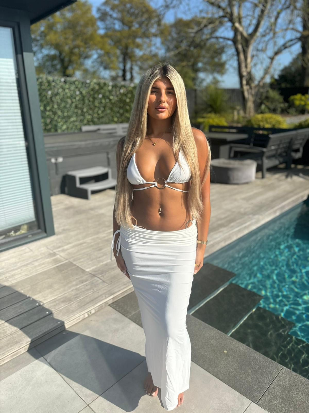 White 3 piece bikini set