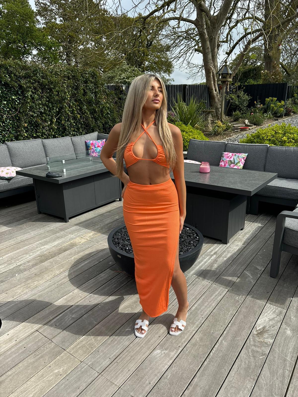 Orange skirt co-ord