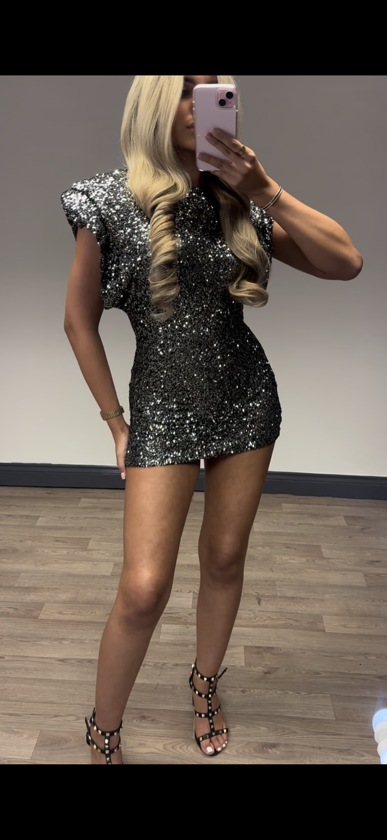 Black & Silver sequin dress