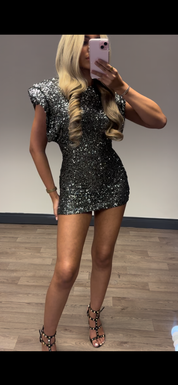 Black & Silver sequin dress