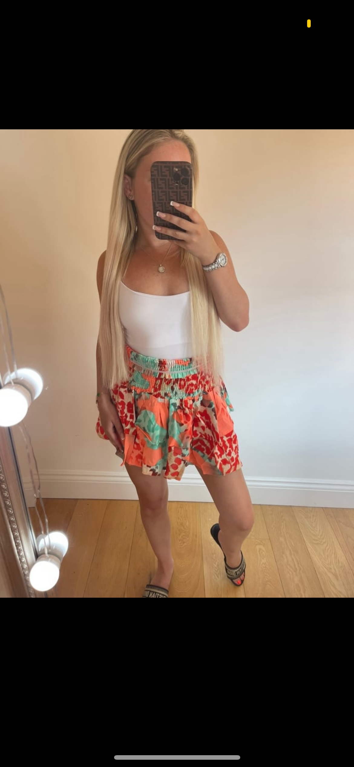 Orange daisy rara skirt